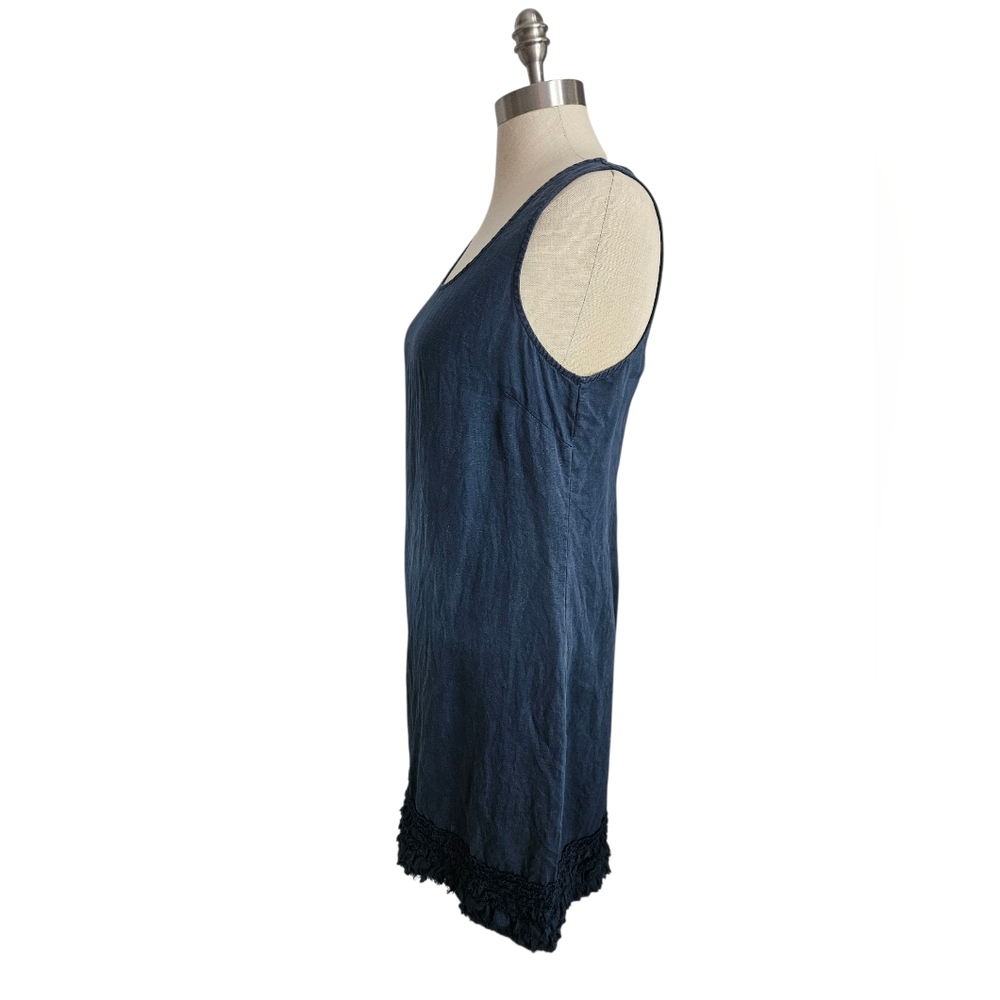 TOMMY BAHAMA Navy Linen Ruffle Hem Dress | SZ SP - Picture 6 of 11